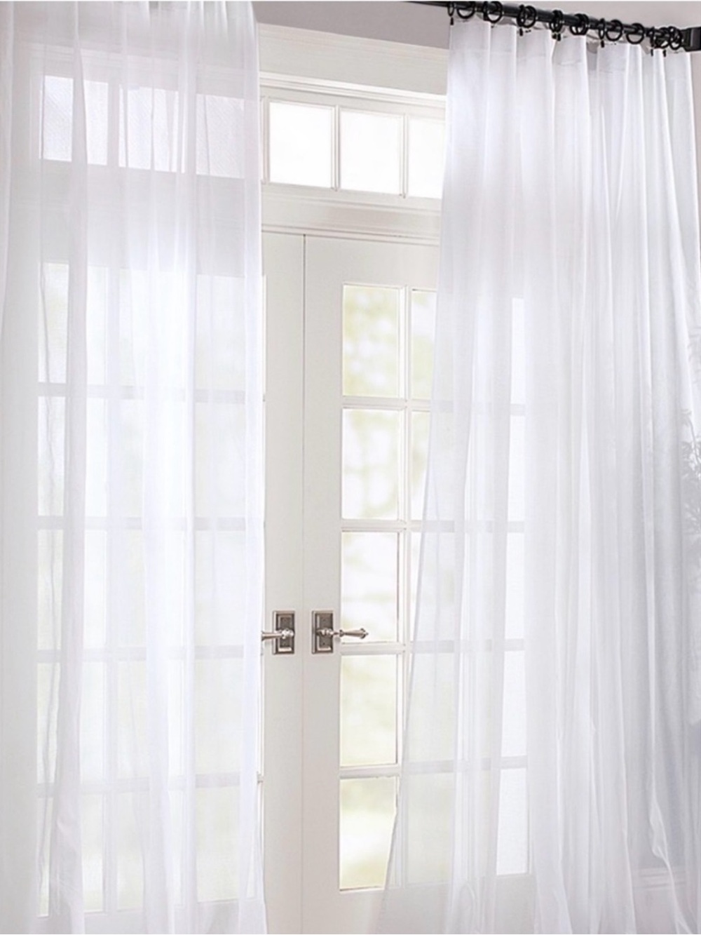 Pottery Barn Classic Voile Drape Set of 2 Panels in White | 84”